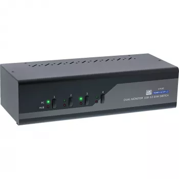 KVM Desktop Switch InLine 62644I 4-port Dual Monitor DP+HDMI 4K USB 3.0 Audio