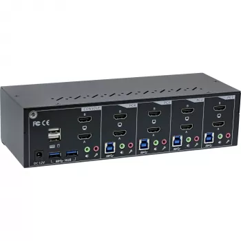 KVM Desktop Switch InLine 62654I 4-portowy Dual Monitor HDMI 4K USB 3.0 Audio