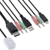 InLine Przełącznik KVM, 2-portowy, USB-C+DP do DisplayPort, 4K, audio, zintegrowany kabel