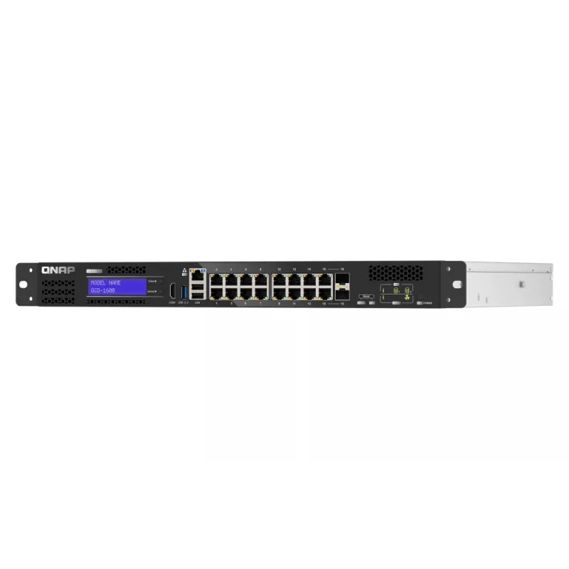 QNAP QGD-1600 Zarządzalny Gigabit Ethernet (10/100/1000) 1U Czarny, Szary