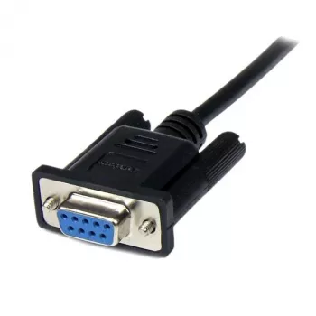 StarTech.com 1m czarny kabel null modem RS232 DB9 F/M, czarny, 1 m, DB-9, DB-9, męski, żeński