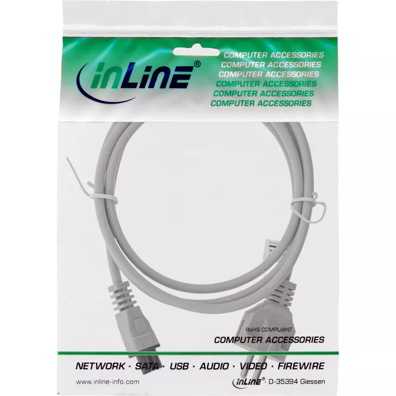 InLine, kabel zasilający AC, do notebooka, szary, 1,8 m