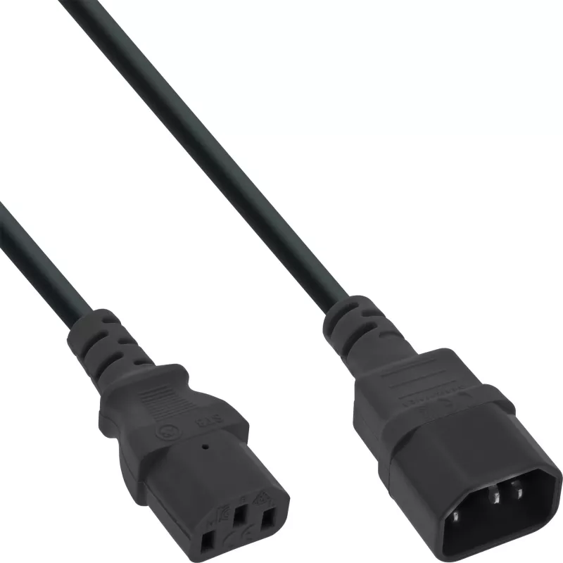 Przedłużacz do urządzeń zimnych InLine, C13 / C14, czarny, 0,3 m