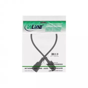 Przedłużacz do urządzeń zimnych InLine, C13 / C14, czarny, 0,3 m