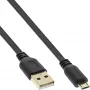 InLine Micro USB 2.0 płaski kabel USB A / Micro-B, czarny/złoty, 0,3 m