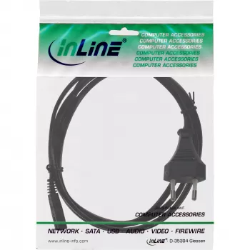 Kabel zasilający InLine, wtyk Euro / wtyk Euro8, czarny, 0,3 m