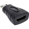 Adapter HDMI InLine, HDMI A żeński / HDMI C męski, 4K/60Hz, pozłacany