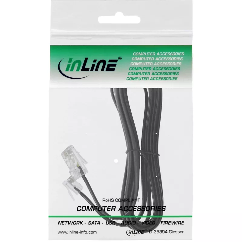 Przewód modułowy InLine RJ45 8P4C / RJ11 6P4C męski/męski 3 m