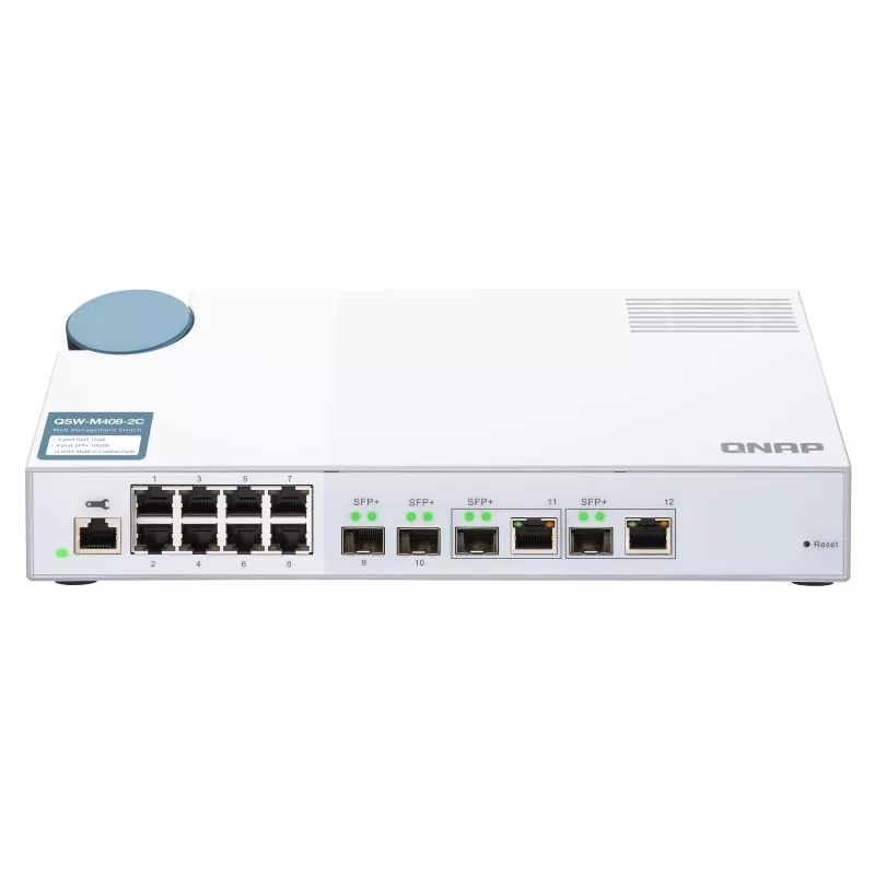 QNAP QSW-M408-2C przełącznik sieciowy Zarządzany L2 10G Ethernet (100/1000/10000) Biały