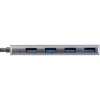 InLine USB 3.2 Hub, USB-C na 4x USB A 10 Gb/s, aluminium, szary