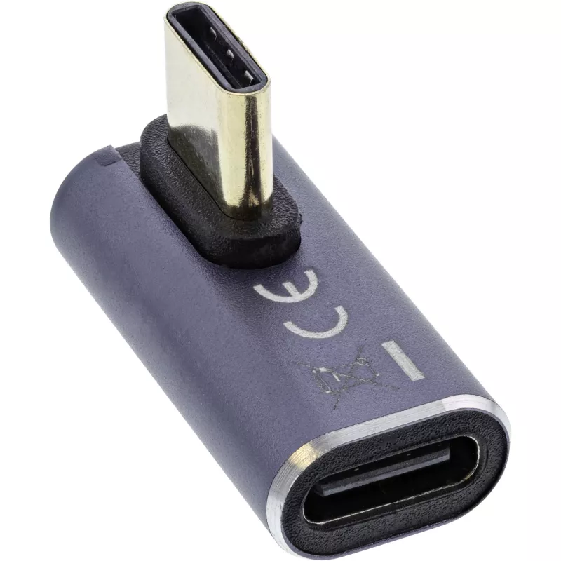 InLine Adapter USB4, USB-C męski/żeński pionowy prawy/lewy kątowy