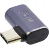 Adapter InLine USB4, USB-C męski/żeński kątowy prawy/lewy, aluminium, szary