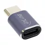 Adapter InLine USB4, USB-C męski/żeński, aluminium, szary 35900A