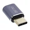 Adapter InLine USB4, USB-C męski/żeński, aluminium, szary 35900A
