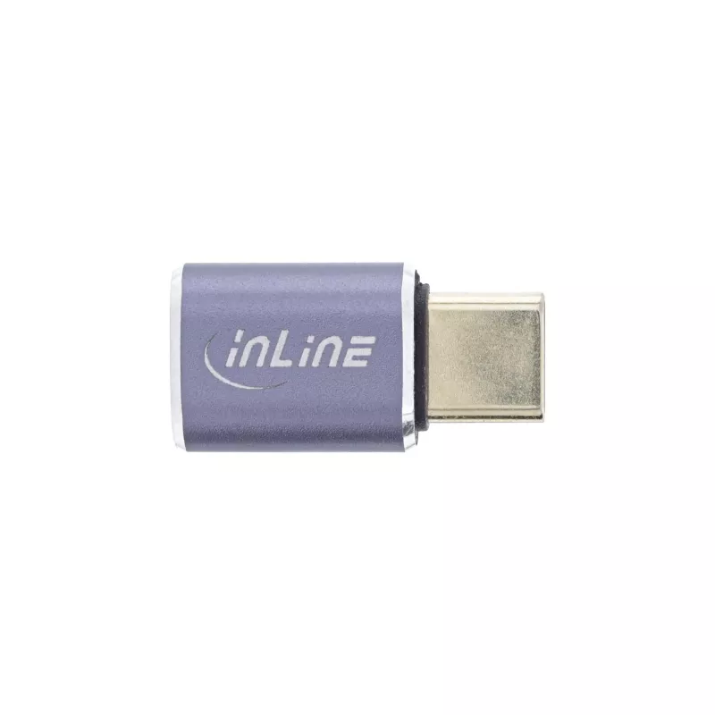 Adapter InLine USB4, USB-C męski/żeński, aluminium, szary 35900A