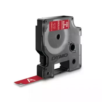 Autentyczne etykiety DYMO D1 Durable | Czarny nadruk na czerwonej taśmie | 12 mm x 3 m | Taśma etykietująca do urządzeń etykietujących LabelManager