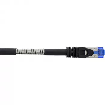 InLine kabel krosowy pancerny, U/FTP, kat. 6A, czarny, 1,5 m