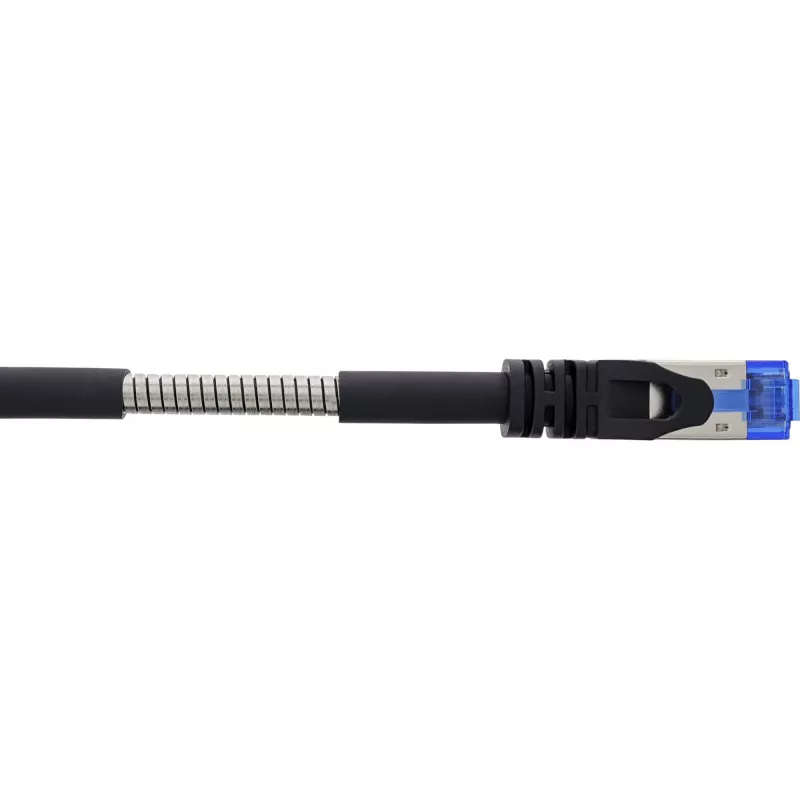 InLine kabel krosowy pancerny, U/FTP, kat. 6A, czarny, 1,5 m