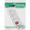 Listwa zasilająca InLine, 3 gniazda z uziemieniem CEE 7/3, z włącznikiem, biała, 1,5 m
