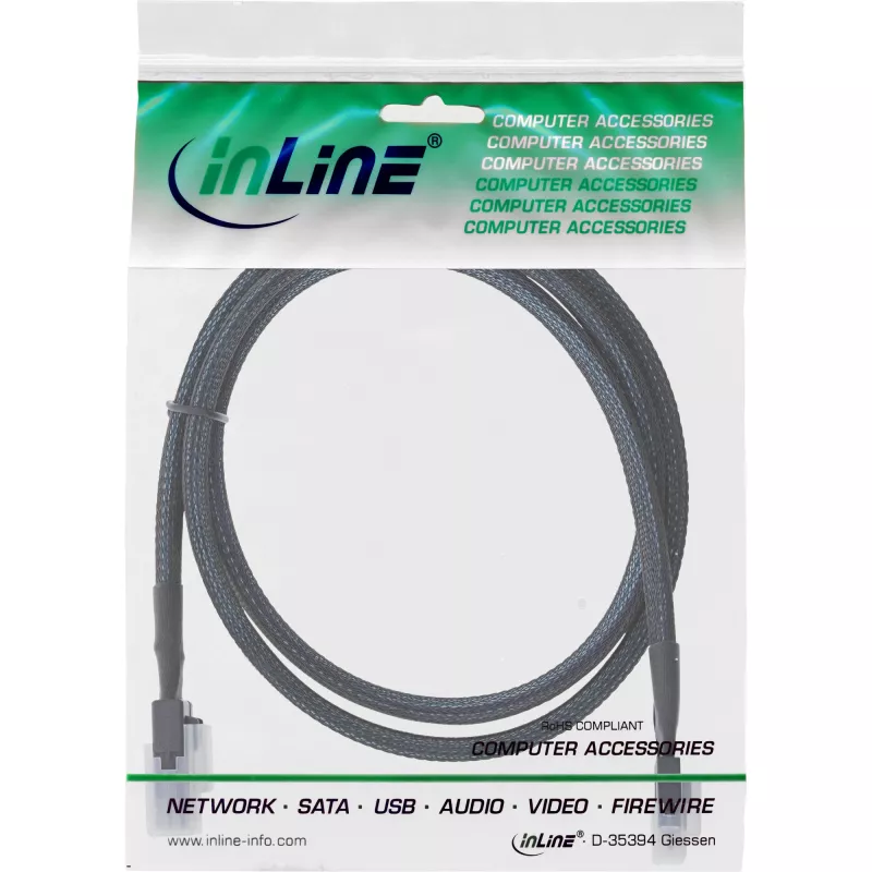 InLine cienki SAS kabel, SFF-8654 do Mini SAS SFF-8087, 12Gb/s, 0,5m