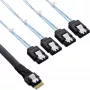 Kabel InLine cienki SAS, SFF-8654 na 4x SATA 7-pin, 12Gb/s, 1m