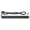 Intellinet 19 inch 1U Rackmount 7-drożny PDU ochrona przeciwprzepięciowa 16A 3m przewód