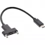 Kabel InLine USB 3.2 Gen.2 C męski/żeński z kołnierzem, czarny, 0,20 m