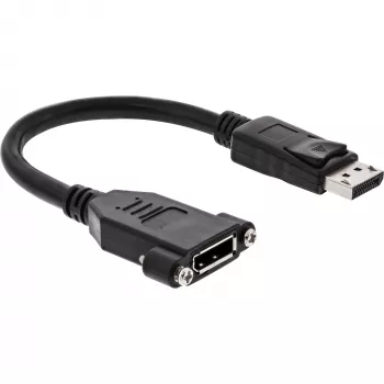 Kabel InLine DisplayPort męski na żeński z kołnierzem 0,2 m, czarny