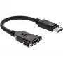 Kabel InLine DisplayPort męski na żeński z kołnierzem 0,2 m, czarny
