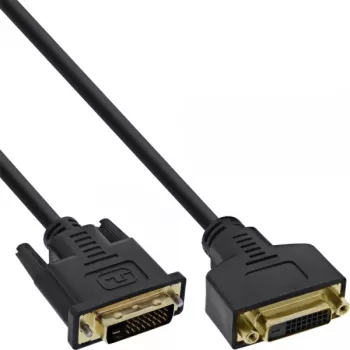 Kabel InLine DVI-D Premium 24+1 męski na żeński Dual Link pozłacany 2m