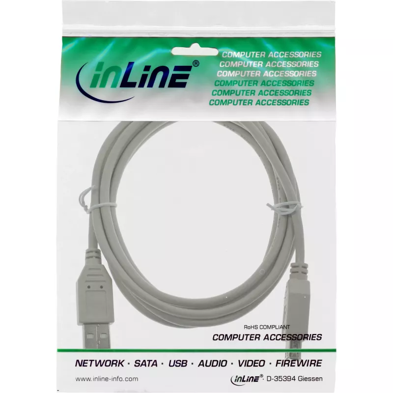 Przedłużacz USB 2.0 Typ A męski/żeński InLine 34603X beżowy 3m