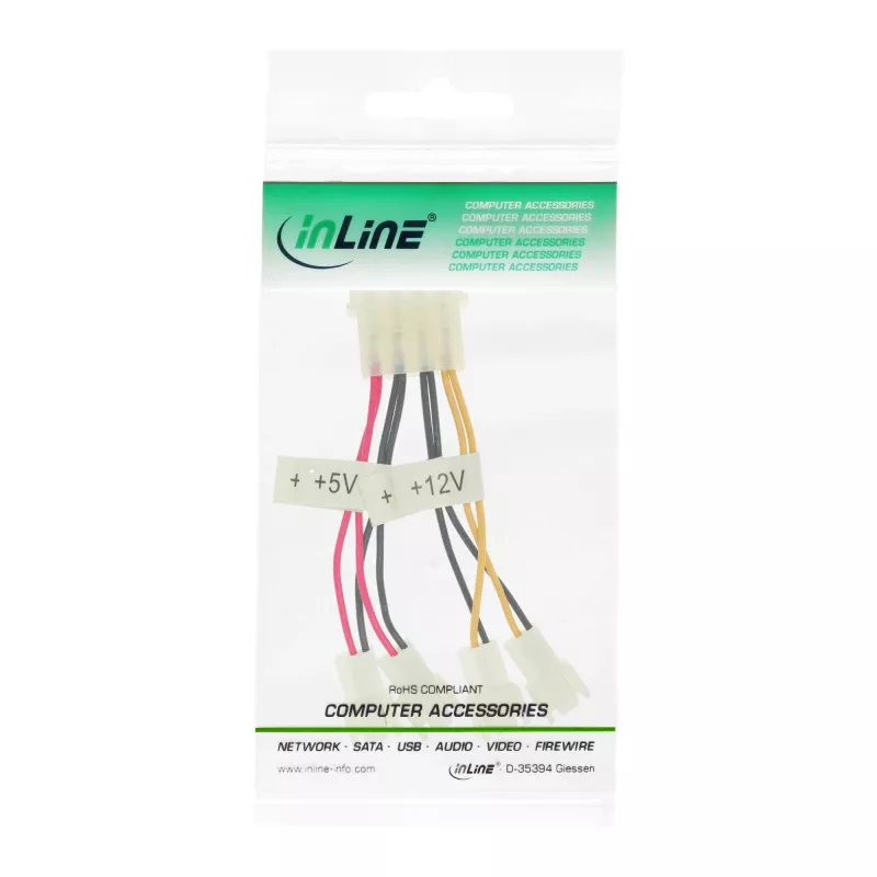 adapter kablowya wentylatora InLine 2x 12V i 2x 5V dla 4 wentylatorów 33005B