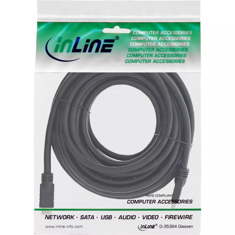 Kabel HDMI InLine HiD High Speed z Ethernetem, 4K2K, M/M, pozłacane styki, 5m