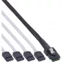 Kabel InLine SAS, Mini SAS SFF8087 do 4x SATA, Crossover, OCF, 0,50m
