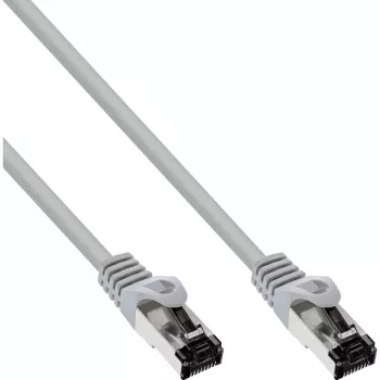 InLine kabel krosowy, S/FTP (PiMf), kat.8.1, 2000 MHz, bezhalogenowy, szary, 0,3 m