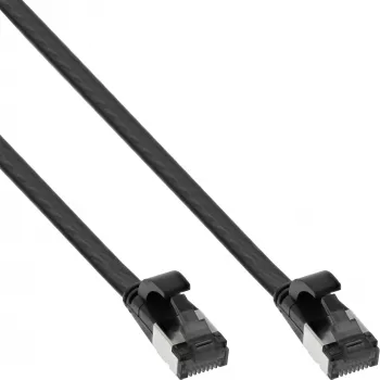 InLine patchcord płaski, U/FTP, kat.8.1, TPE bezhalogenowy, czarny, 2m