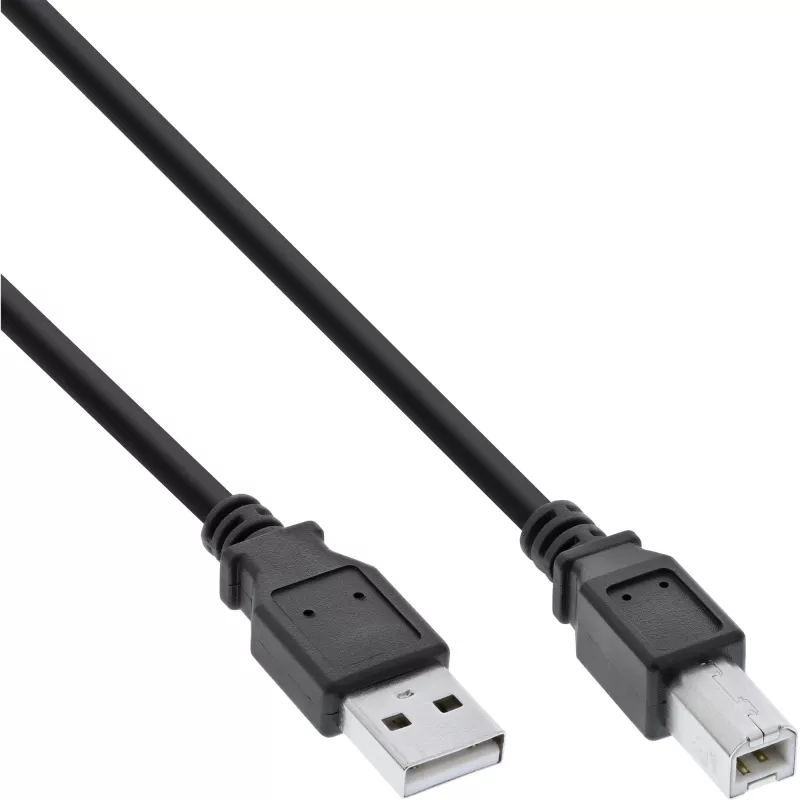 Kabel USB 2.0 InLine, typ A męski / B męski, czarny, 3 m