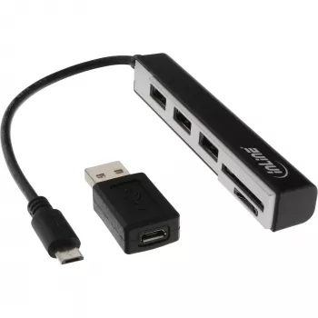 InLine USB OTG czytnik kart i 3-portowy hub USB 2.0 dla SDXC i microSD + adapter