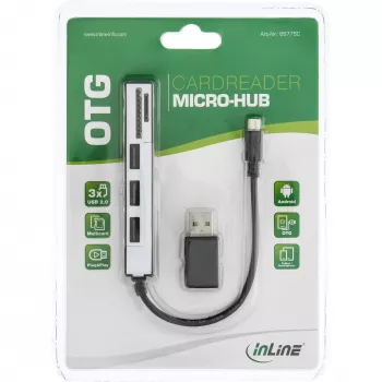 InLine USB OTG czytnik kart i 3-portowy hub USB 2.0 dla SDXC i microSD + adapter