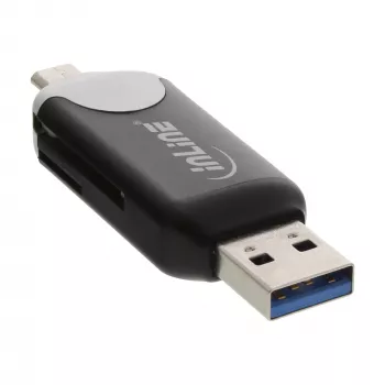 InLine USB3.0 Dual Cardreader, USB A i Micro-USB 2.0 dla SDXC i microSDXC