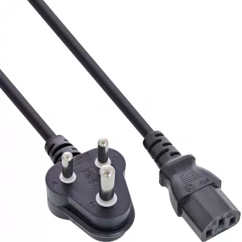 Kabel zasilający InLine B-16652R czarny 1,8 m Wtyczka zasilająca typu D złącze C13