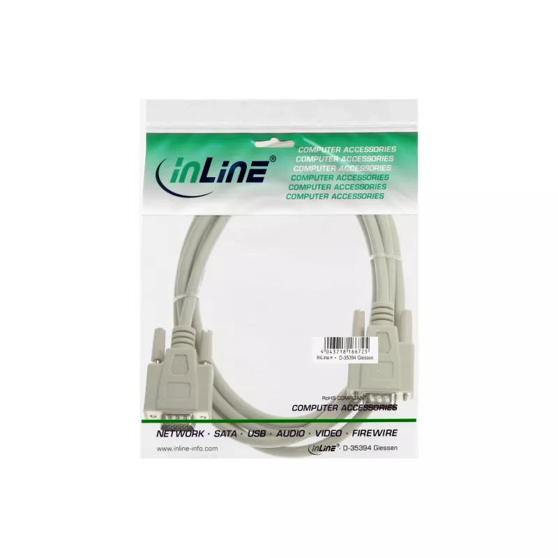 Kabel VGA 15 Pin HD męski / męski beżowy 1m InLine 17712C