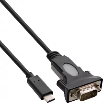 adapter kablowya InLine USB-C na szeregowy, USB-C męski / DB9 męski, 1,8 m