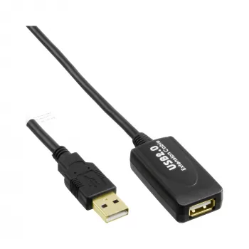 Kabel przedłużający z aktywnym wzmacniaczem sygnału InLine USB 2.0, wtyk typu A / gniazdo typu A, 5 m