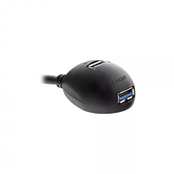 InLine USB 3.2 Gen.1 kabel USB Type A M / A F + Power, z podstawką, czarny, 1m