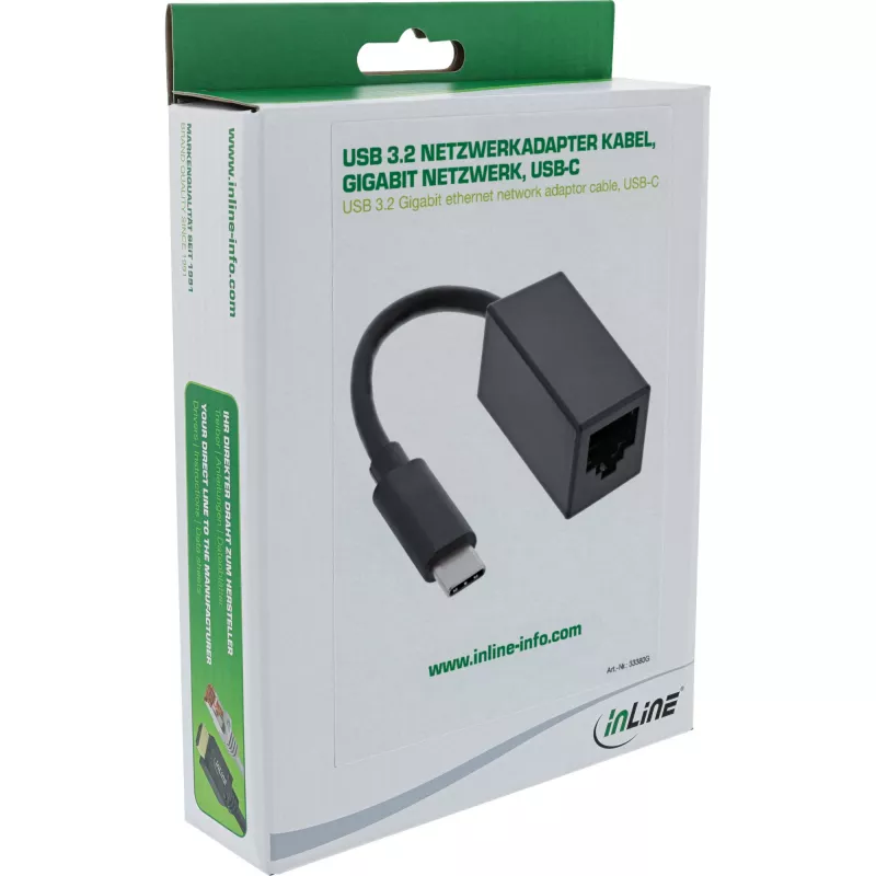 adapter kablowya sieciowego InLine USB 3.2 Gigabit Ethernet, USB-C