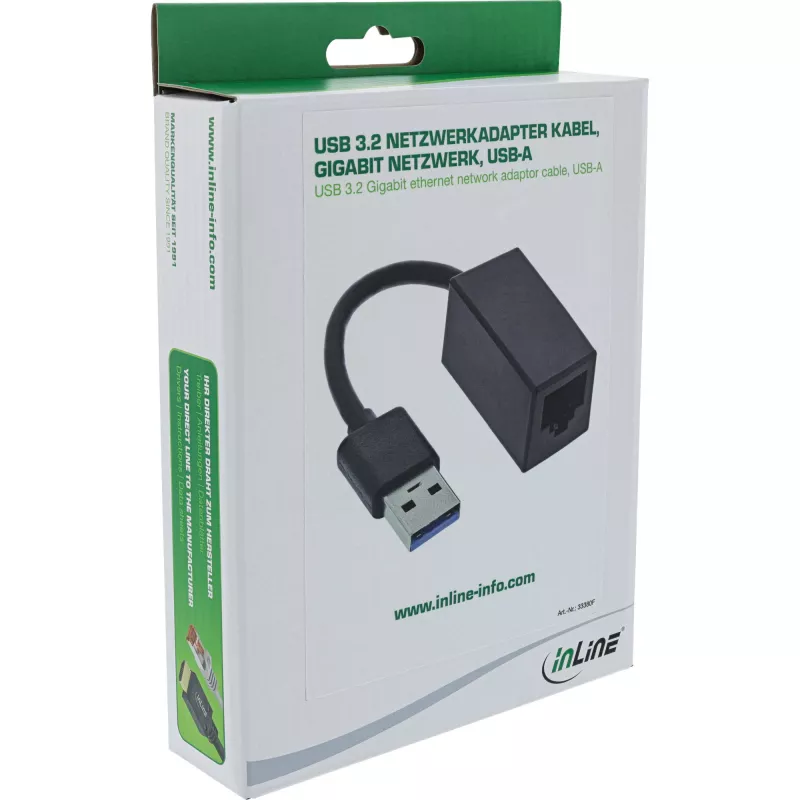 adapter kablowya sieciowego InLine USB 3.2 Gigabit Ethernet, USB-A