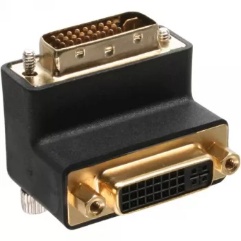 InLine Adapter DVI-I 90° kątowy cyfrowy + analogowy 24+5 męski / żeński czarny