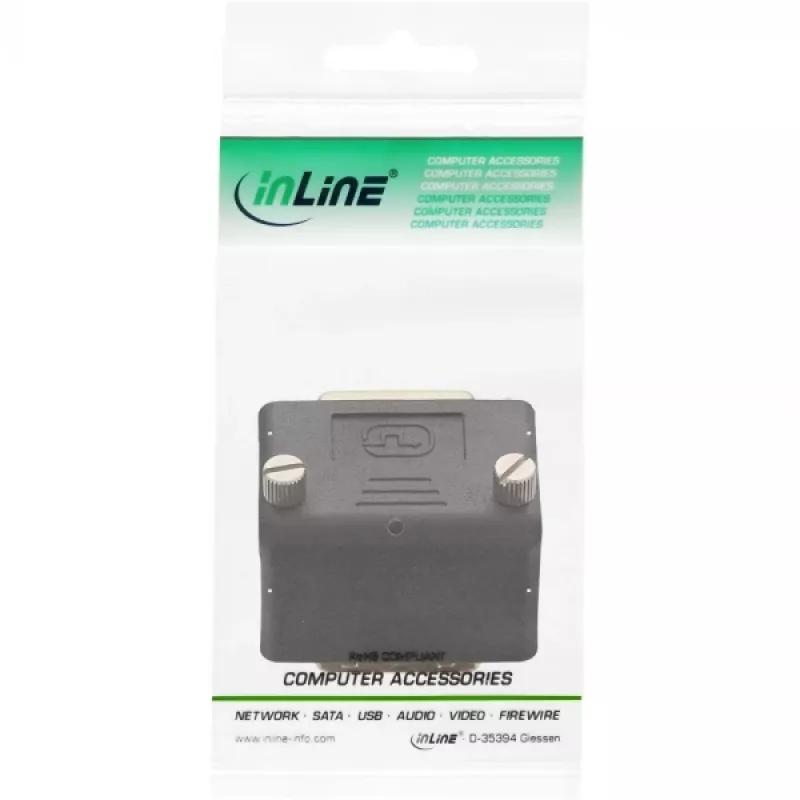 InLine Adapter DVI-I 90° kątowy cyfrowy + analogowy 24+5 męski / żeński czarny