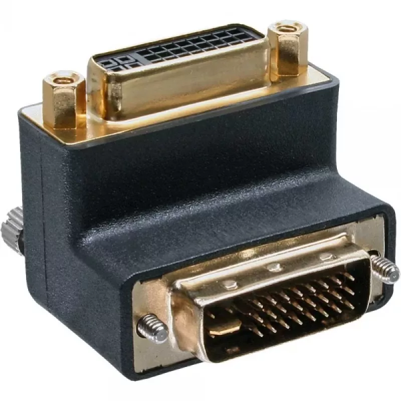 InLine Adapter DVI-I 90° kątowy cyfrowy + analogowy 24+5 męski / żeński czarny
